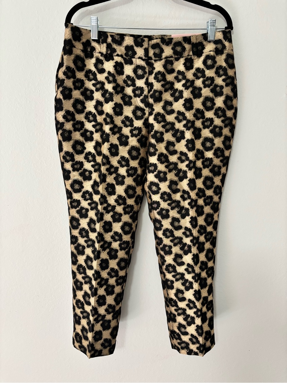 Ann Taylor Signature Leopard Jacquard Ankle Pants 8P NWT